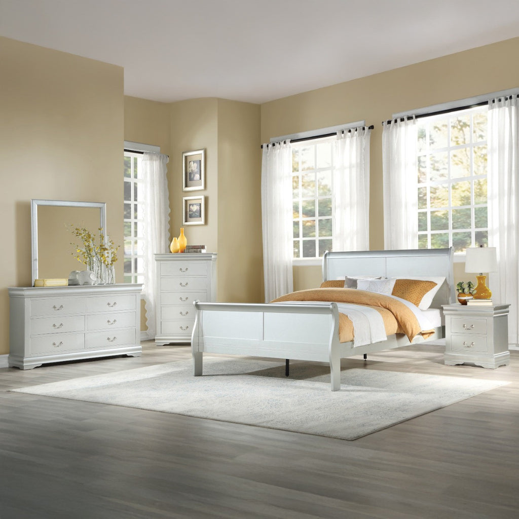 ACME 26730Q Louis Philippe Queen Bed, Platinum (1Set/2Ctn)