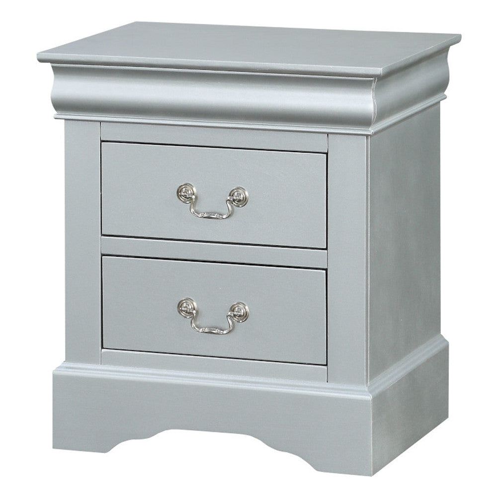 ACME 26733 Louis Philippe Nightstand, Platinum