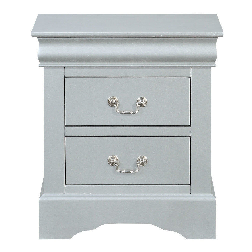 ACME 26733 Louis Philippe Nightstand, Platinum