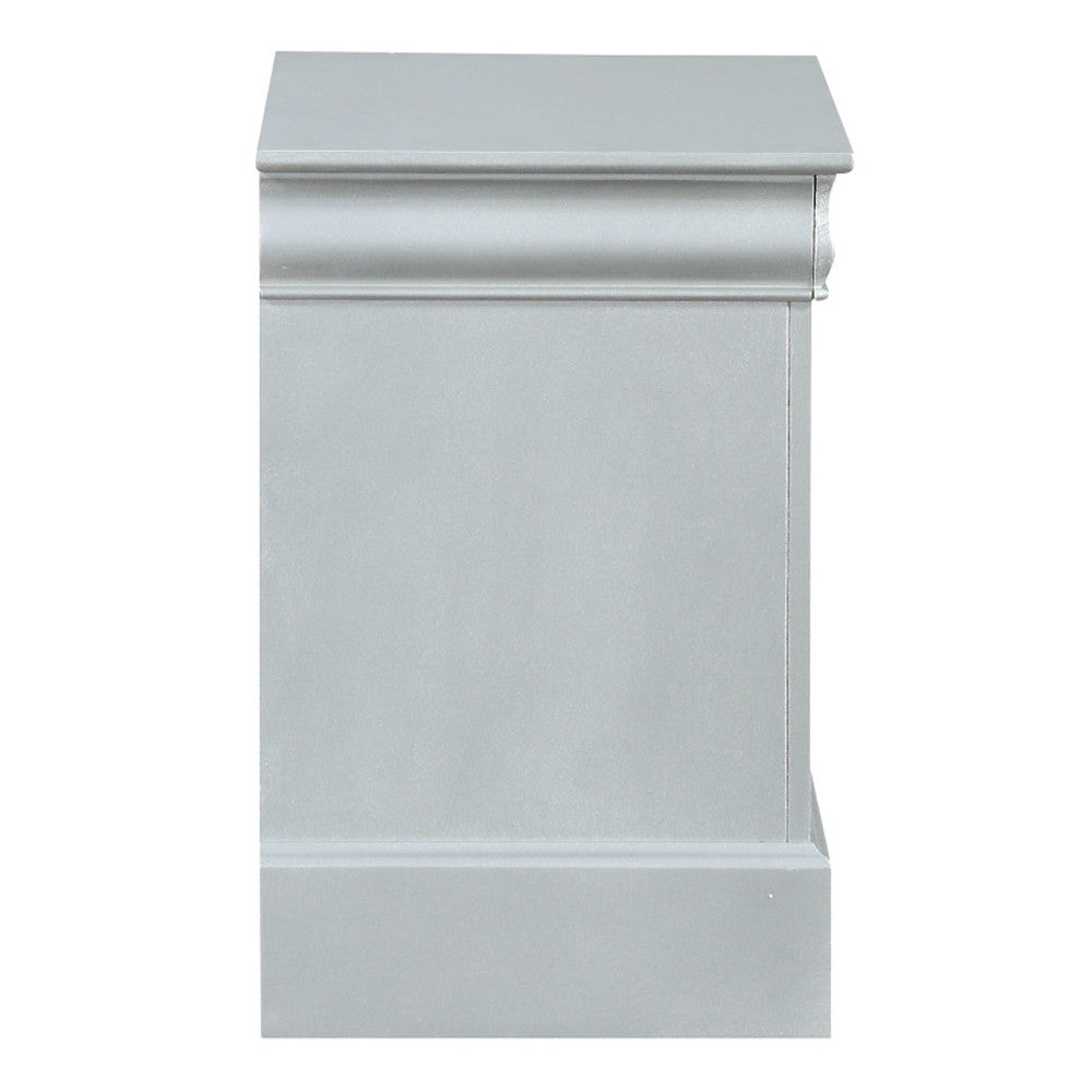 ACME 26733 Louis Philippe Nightstand, Platinum