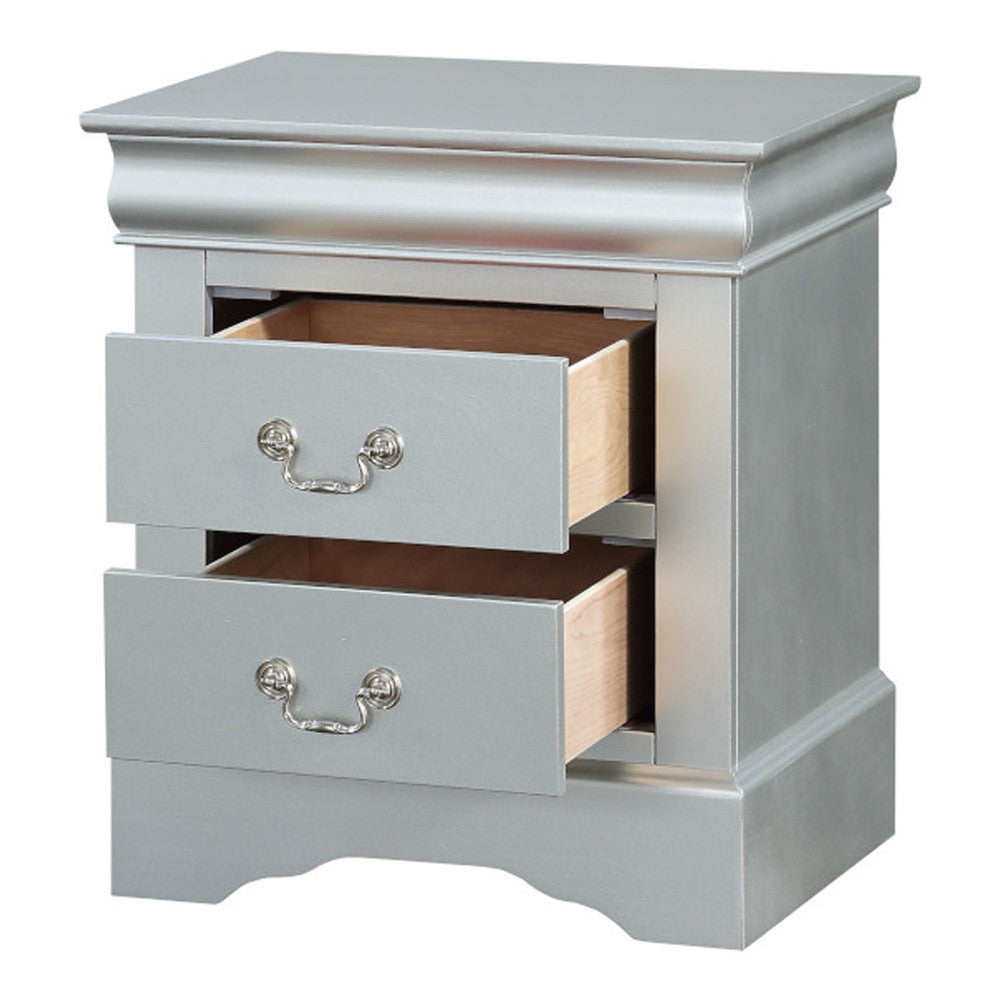 ACME 26733 Louis Philippe Nightstand, Platinum
