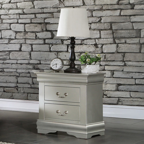 ACME 26733 Louis Philippe Nightstand, Platinum