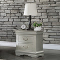 ACME 26733 Louis Philippe Nightstand, Platinum