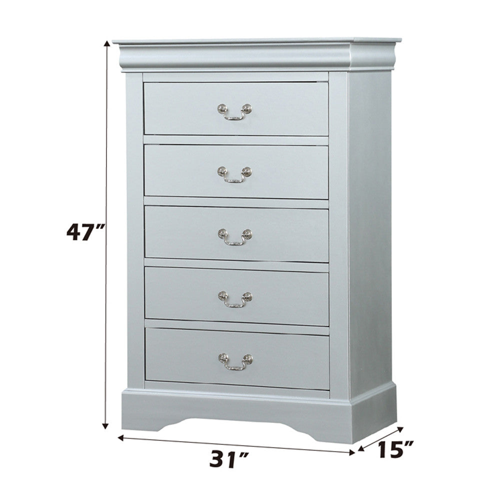 ACME 26736 Louis Philippe Chest, Platinum