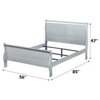 ACME 26745F Louis Philippe Full Bed, Platinum (1Set/2Ctn)