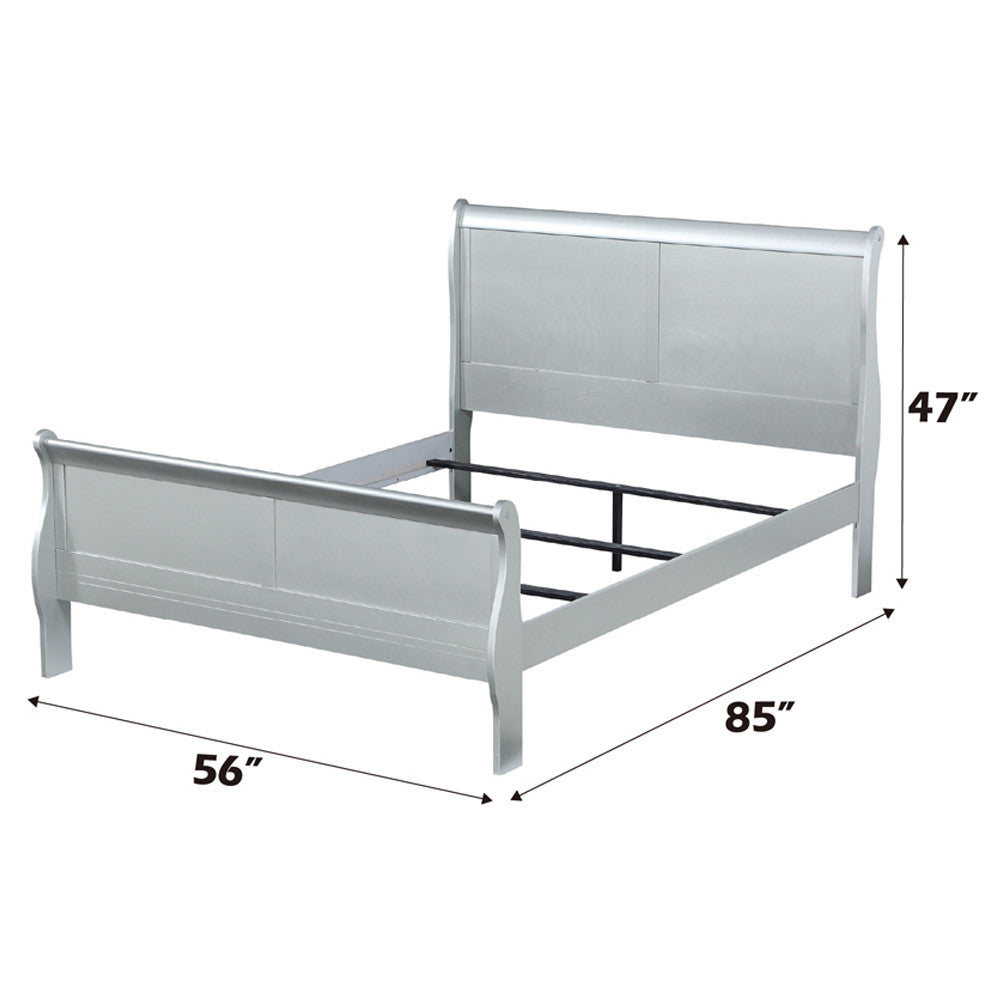 ACME 26745F Louis Philippe Full Bed, Platinum (1Set/2Ctn)