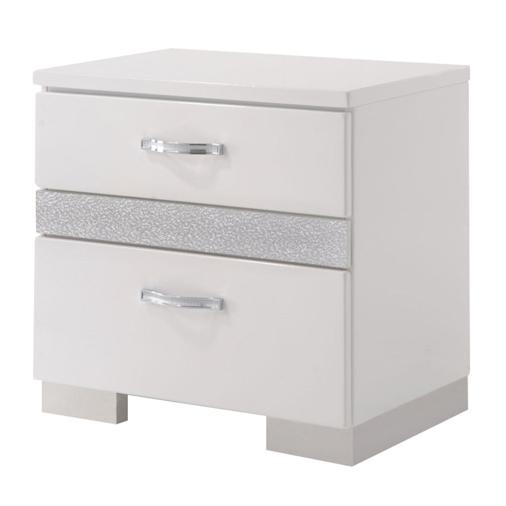 ACME 26773 Naima II Nightstand, White (High Gloss)