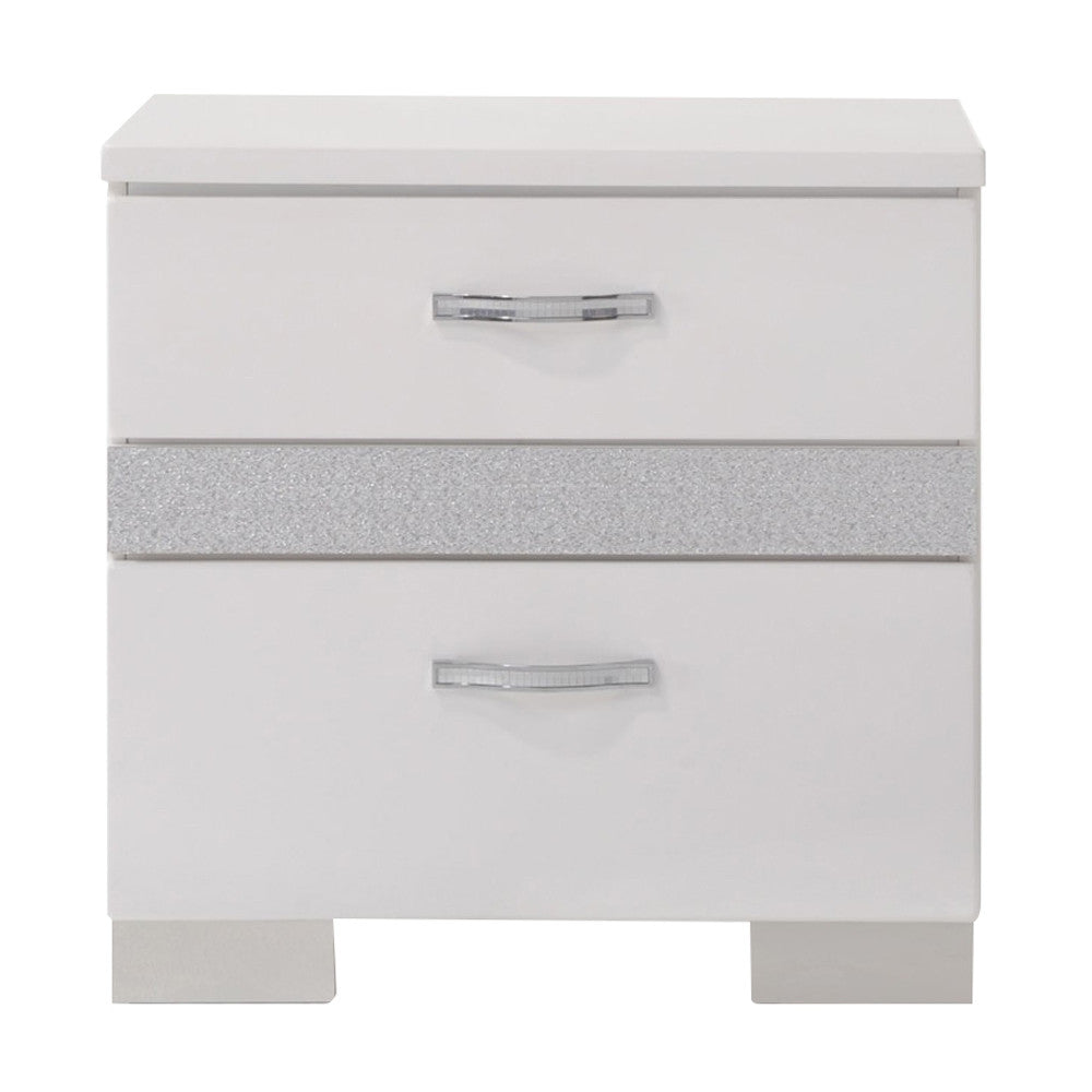 ACME 26773 Naima II Nightstand, White (High Gloss)