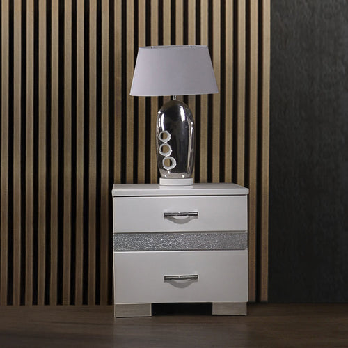 ACME 26773 Naima II Nightstand, White (High Gloss)