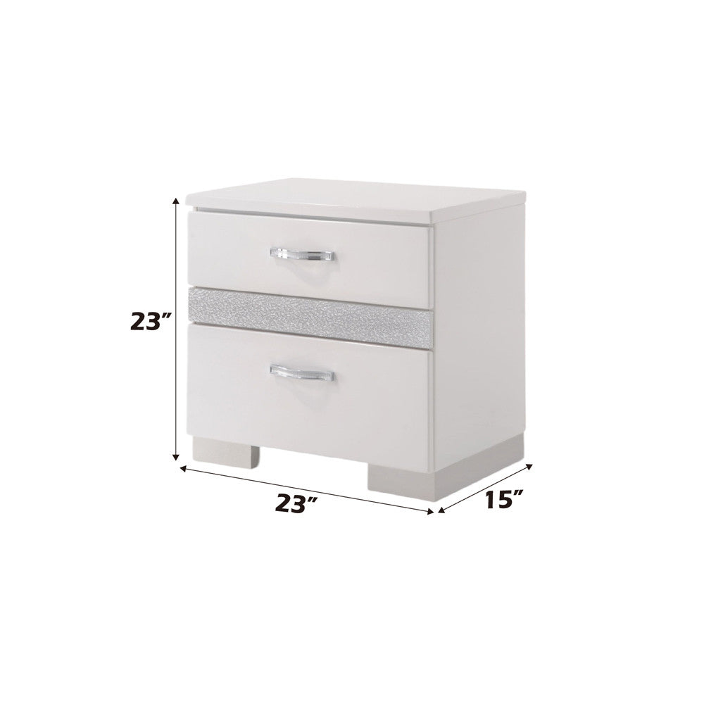 ACME 26773 Naima II Nightstand, White (High Gloss)