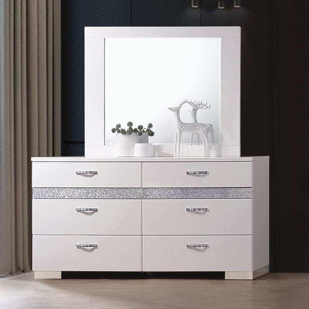 ACME 26774 Naima II Mirror, White (High Gloss)