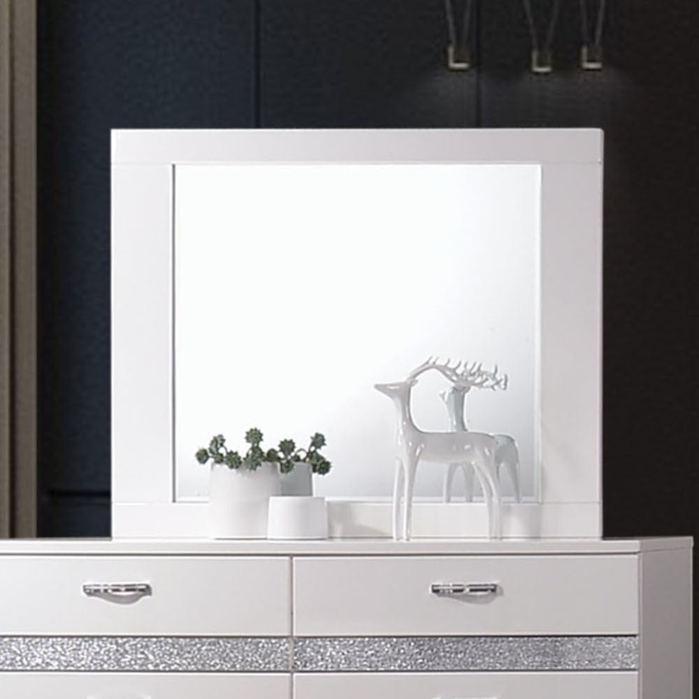 ACME 26774 Naima II Mirror, White (High Gloss)