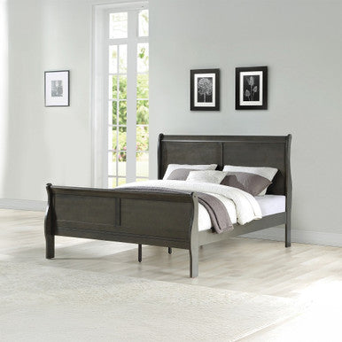 ACME 26787EK Louis Philippe Eastern King Bed, Dark Gray (1Set/2Ctn)