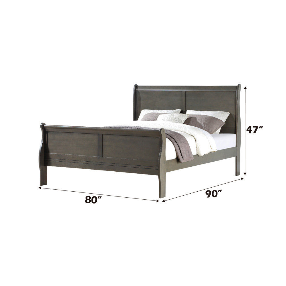 ACME 26787EK Louis Philippe Eastern King Bed, Dark Gray (1Set/2Ctn)
