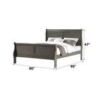 ACME 26787EK Louis Philippe Eastern King Bed, Dark Gray (1Set/2Ctn)
