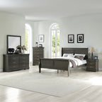 ACME 26787EK Louis Philippe Eastern King Bed, Dark Gray (1Set/2Ctn)