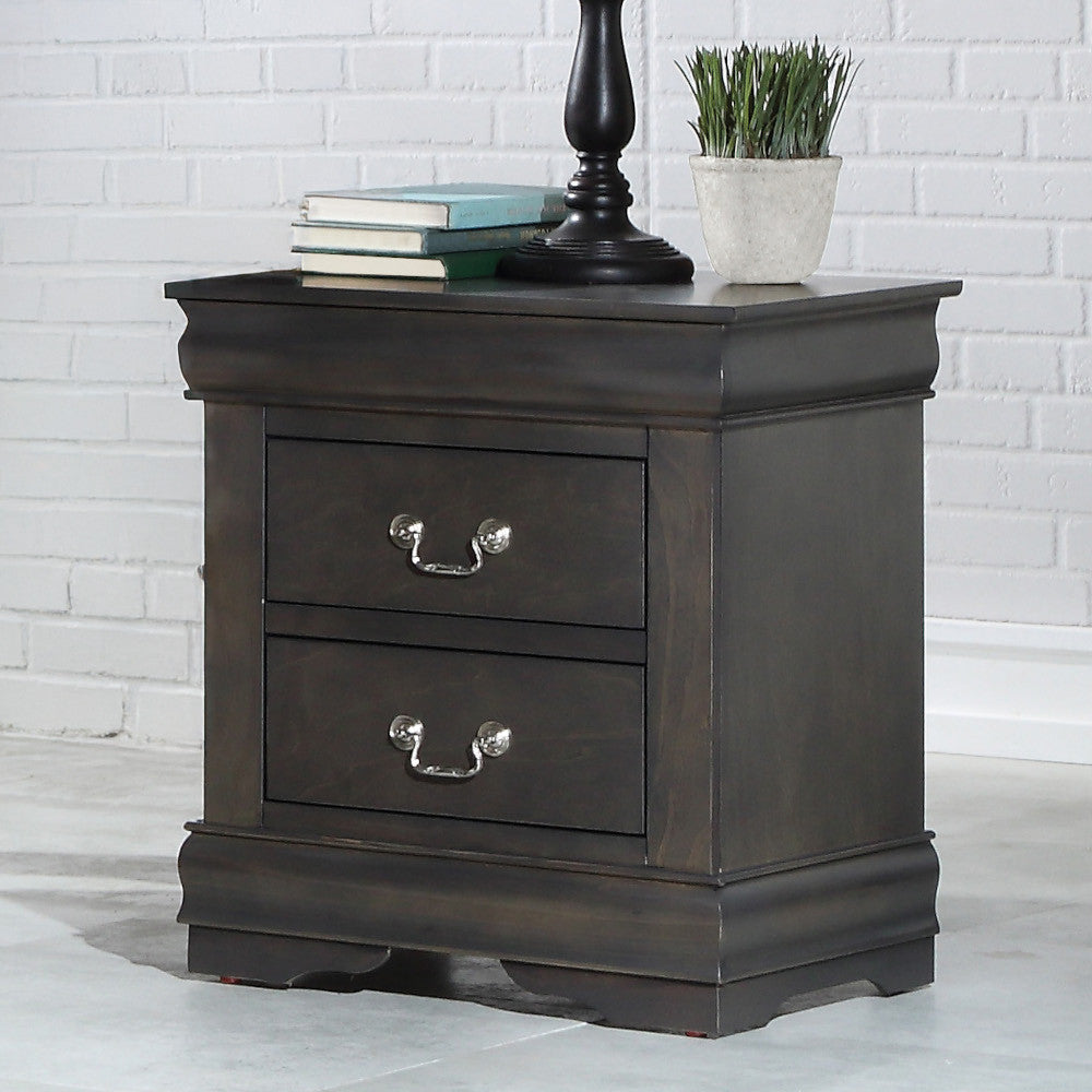 ACME 26793 Louis Philippe Nightstand, Dark Gray