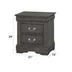 ACME 26793 Louis Philippe Nightstand, Dark Gray