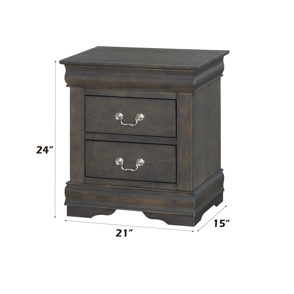 ACME 26793 Louis Philippe Nightstand, Dark Gray