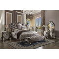 ACME 26814CK Versailles California King Bed, Velvet & Antique Platinum (1Set/3Ctn)