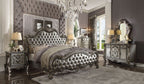 ACME 26840Q Versailles II Queen Bed, Silver PU & Antique Platinum (1Set/3Ctn)