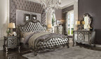 ACME 26840Q Versailles II Queen Bed, Silver PU & Antique Platinum (1Set/3Ctn)
