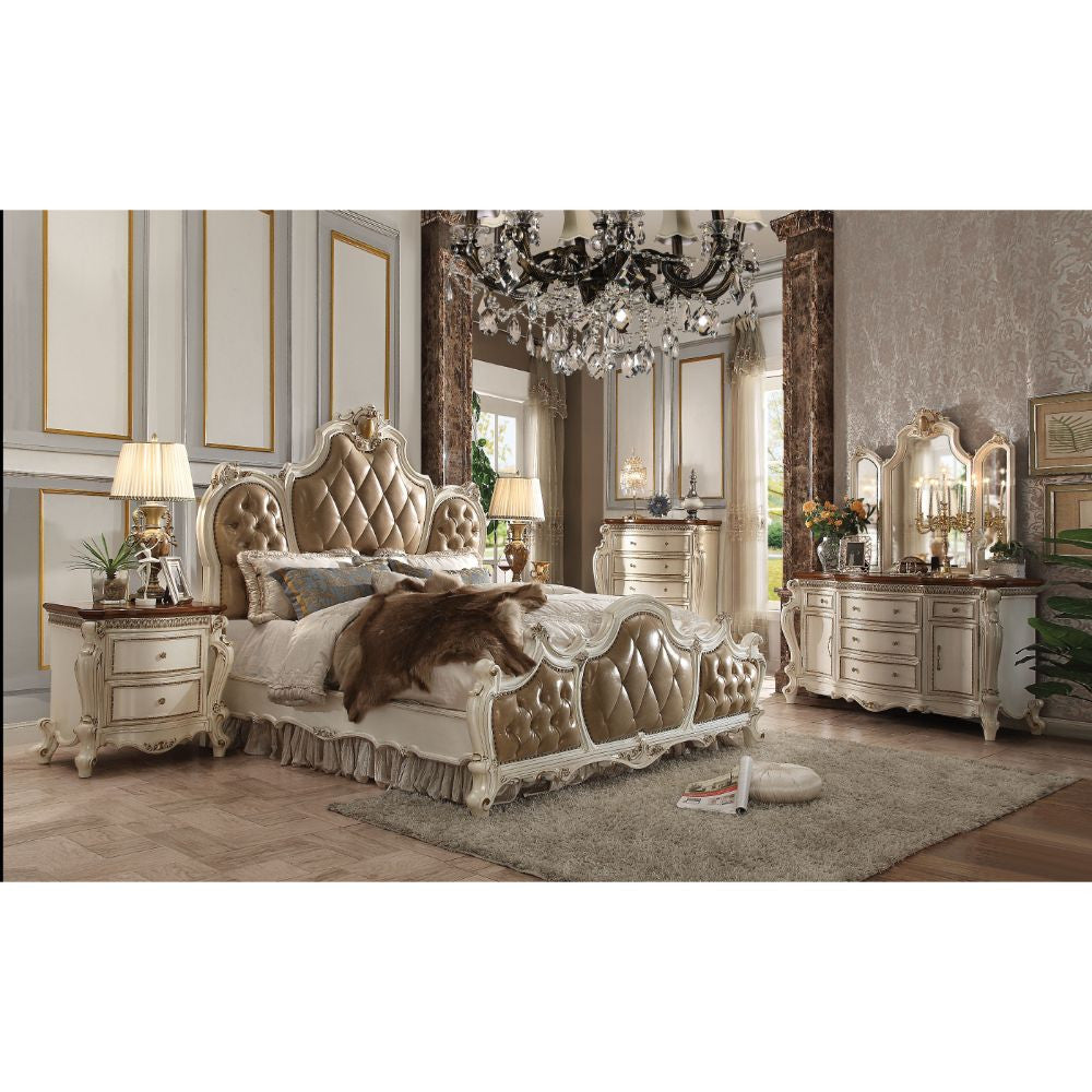 ACME 26905 Picardy Dresser, Antique Pearl & Cherry Oak