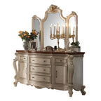 ACME 26905 Picardy Dresser, Antique Pearl & Cherry Oak