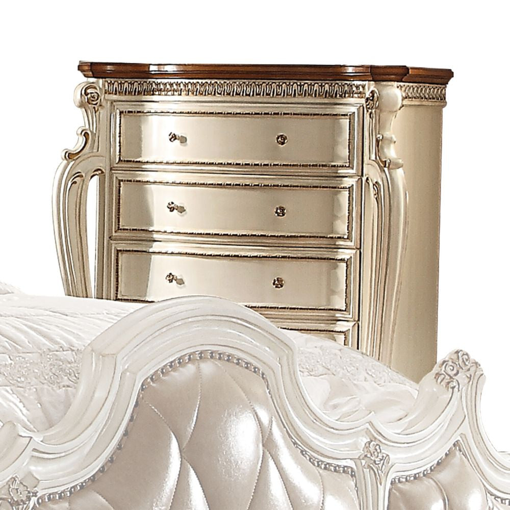 ACME 26906 Picardy Chest, Antique Pearl & Cherry Oak