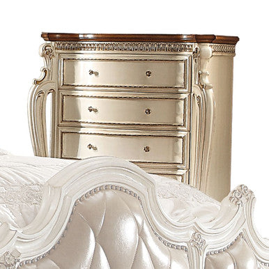 ACME 26906 Picardy Chest, Antique Pearl & Cherry Oak
