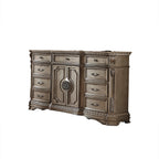 ACME 26938 Northville Dresser with Wooden Top, Antique Silver