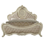 ACME 27004CK Ragenardus California King Bed, Beige Linen & Antique White (1Set/3Ctn)