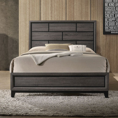 ACME 27047EK Valdemar Eastern King Bed, Weathered Gray (1Set/2Ctn)