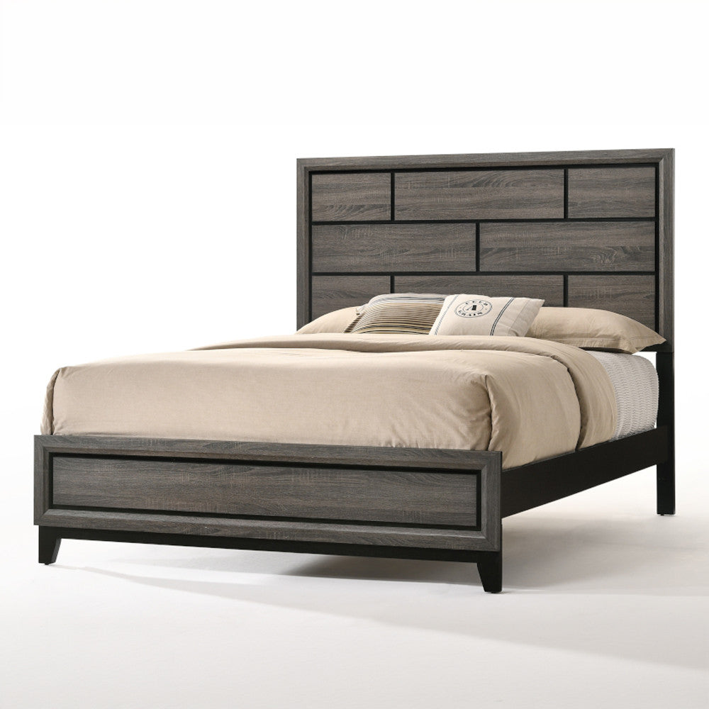 ACME 27050Q Valdemar Queen Bed, Weathered Gray (1Set/2Ctn)  1