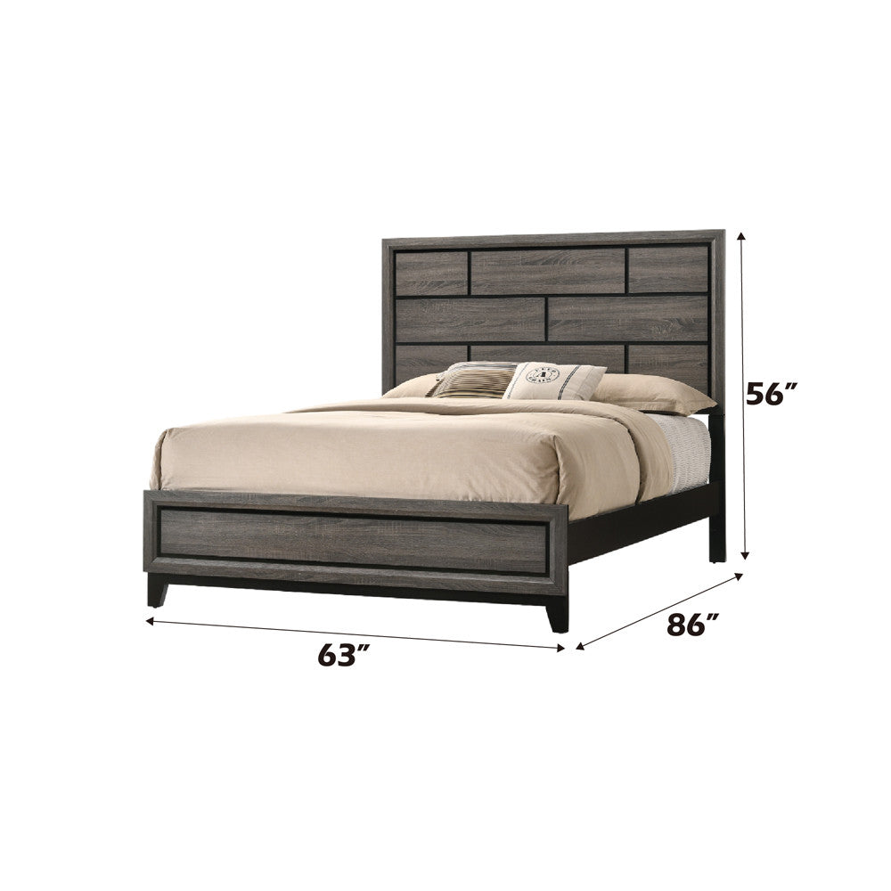 ACME 27050Q Valdemar Queen Bed, Weathered Gray (1Set/2Ctn)  5