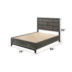 ACME 27057EK Valdemar Eastern King Bed with Storage, Weathered Gray  5