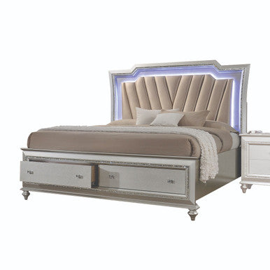 ACME 27224CK Kaitlyn California King Bed, PU & Champagne (1Set/4Ctn)