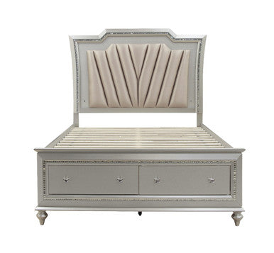ACME 27227EK Kaitlyn Eastern King Bed, PU & Champagne (1Set/4Ctn)