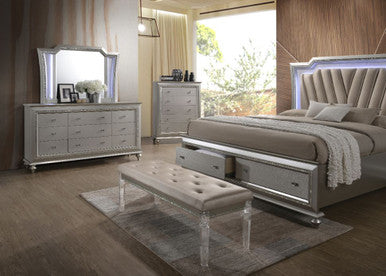 ACME 27237 Kaitlyn Bench, PU & Clear Acrylic