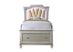 ACME 27245F Kaitlyn Full Bed with Storage, PU & Champagne