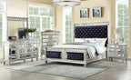 ACME 27350Q Varian Queen Bed, Black Velvet & Mirrored