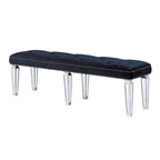 ACME 27357 Varian Bench Black Velvet & Mirrored, Black Velvet & Mirrored  1