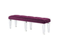 ACME 27377 Varian Bench Burgundy Velvet & Mirrored, Burgundy Velvet & Mirrored