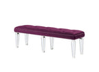 ACME 27377 Varian Bench Burgundy Velvet & Mirrored, Burgundy Velvet & Mirrored