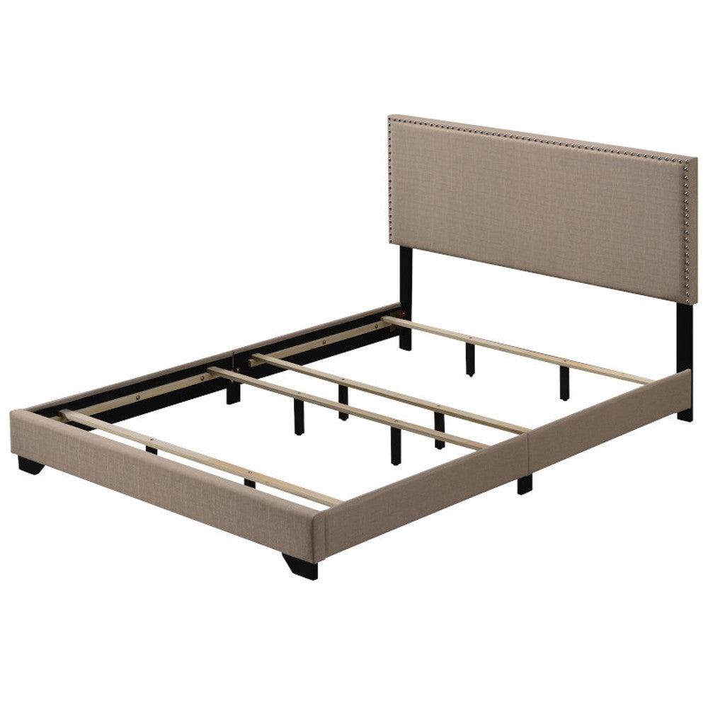 ACME 27420Q Leandros Queen Bed Beige Fabric