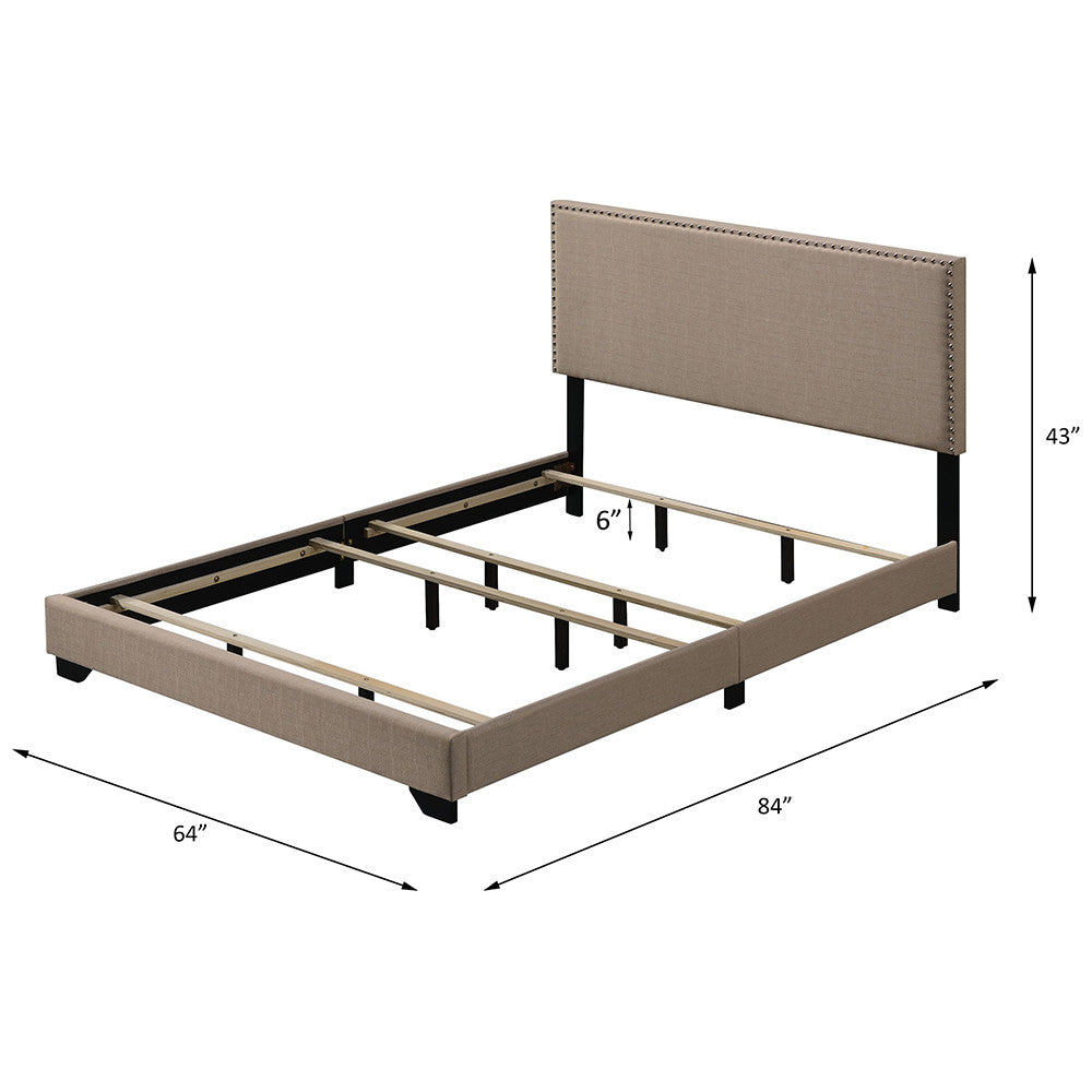 ACME 27420Q Leandros Queen Bed Beige Fabric