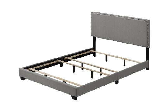 ACME 27430Q Leandros Queen Bed Light Gray Fabric