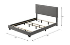 ACME 27430Q Leandros Queen Bed Light Gray Fabric