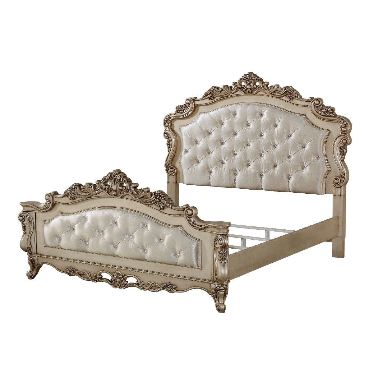 ACME 27434CK Gorsedd California King Bed, Fabric & Antique White (1Set/3Ctn)