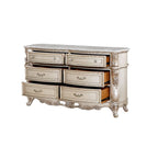 ACME 27445 Gorsedd Dresser with Marble Top, Marble & Antique White